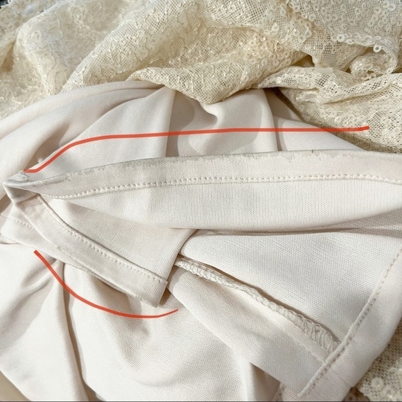 Bill Levkoff Ivory Sequined Evening Formal Maxi Dress Gown Size 2 scoop Back - Picture 10 of 12